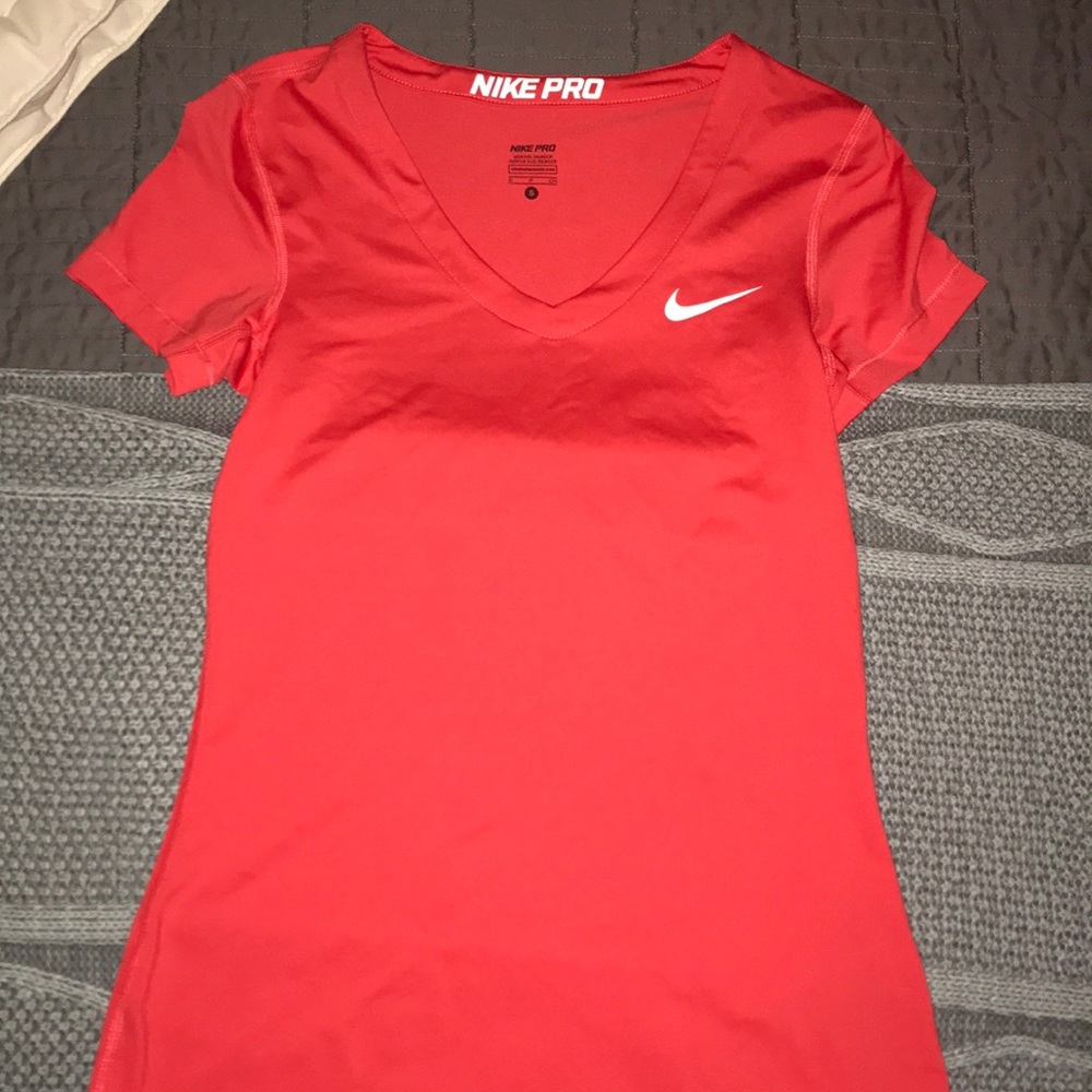 Nike Pro red athletic shirt